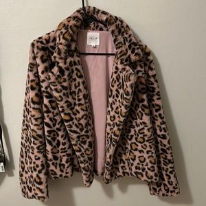 LE LIS leopard print pink jacket